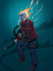Ghost Rider Character design for 80's style Ghost Rider.